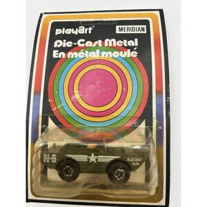 PlayArt Meridian amphibian Jeep Die Cast Metal military On Card UnPunched Ho